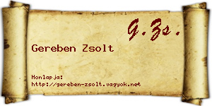 Gereben Zsolt névjegykártya